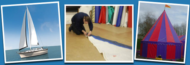 A montage of sails and sail repair